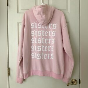 Sisters Apparel Hoodie Sweatshirt Light Pink Size Large